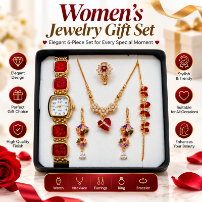 5 in 1 Ladies Watch & Jewelry Gift Set